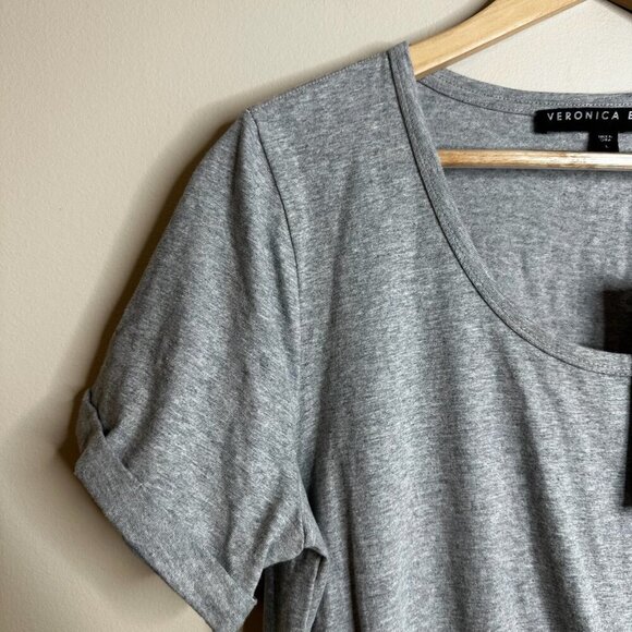 NWT Veronica Beard Jeans Pima Ruched W/ Flounce Dress Womens Grey Sz L - Picture 6 of 14